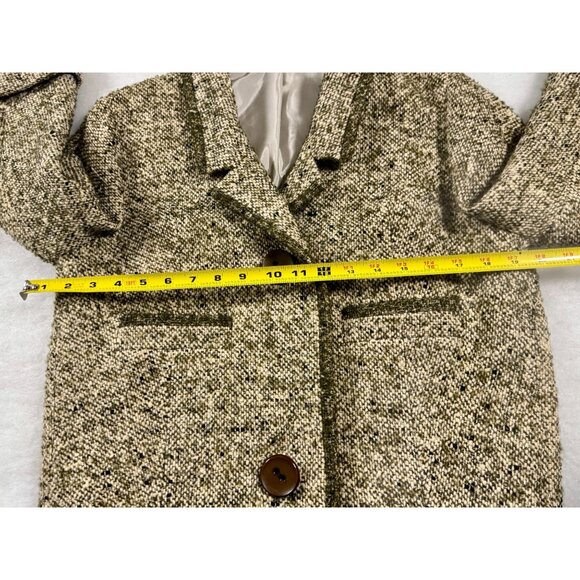 Vintage Inspired Brown Tweed Wool Women M Crop Jacket Equestrian Academia Money - Picture 5 of 8